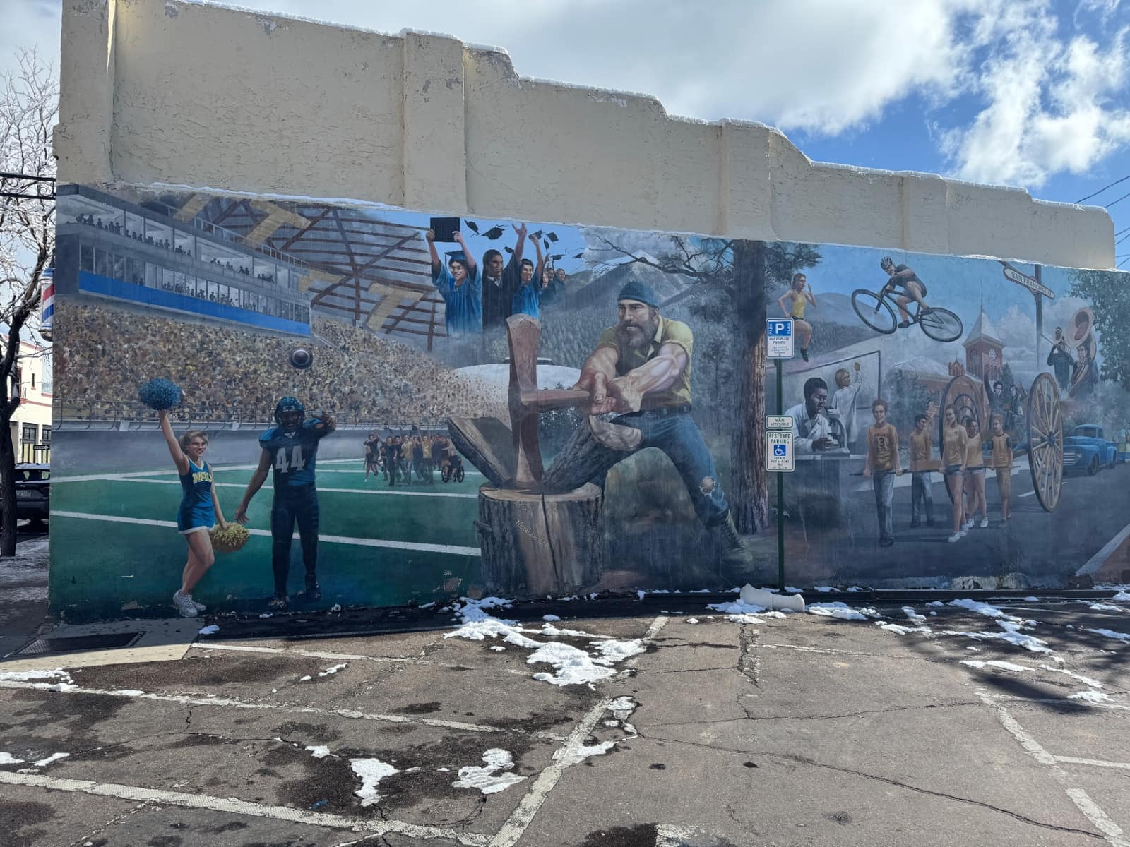 True Blue NAU by Joe "Mural Joe" Cornelius, a mural in Historic Downtown Flagstaff